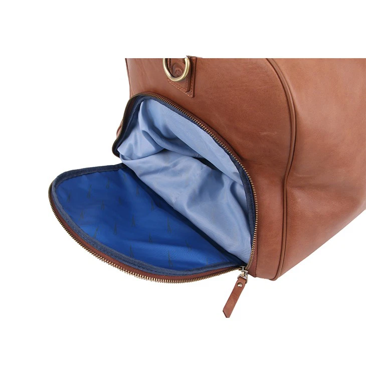 Leather Weekender Bag With Shoe Compartment