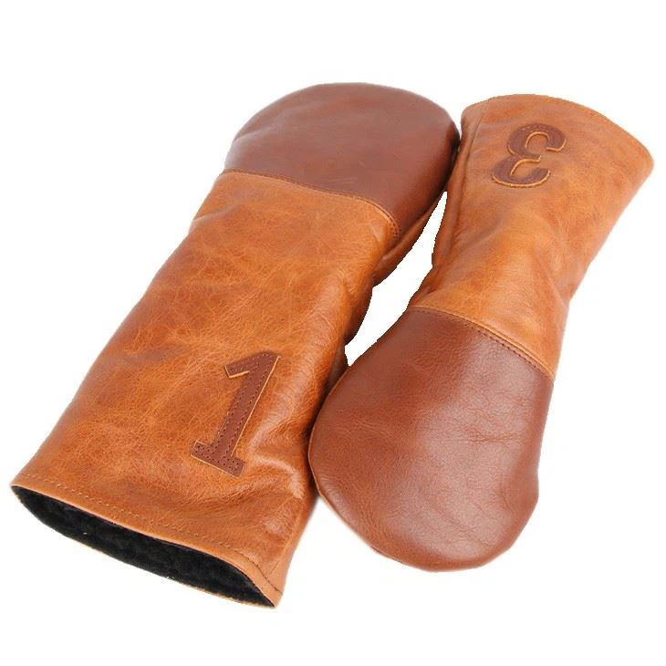 Leather Golf Club Head Covers - 3 Pack Set