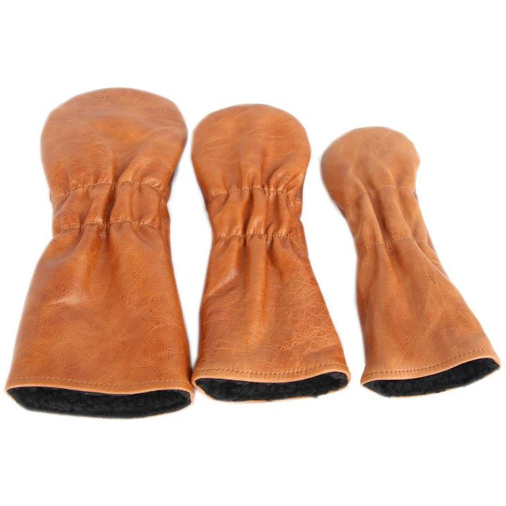 Leather Golf Club Head Covers - 3 Pack Set